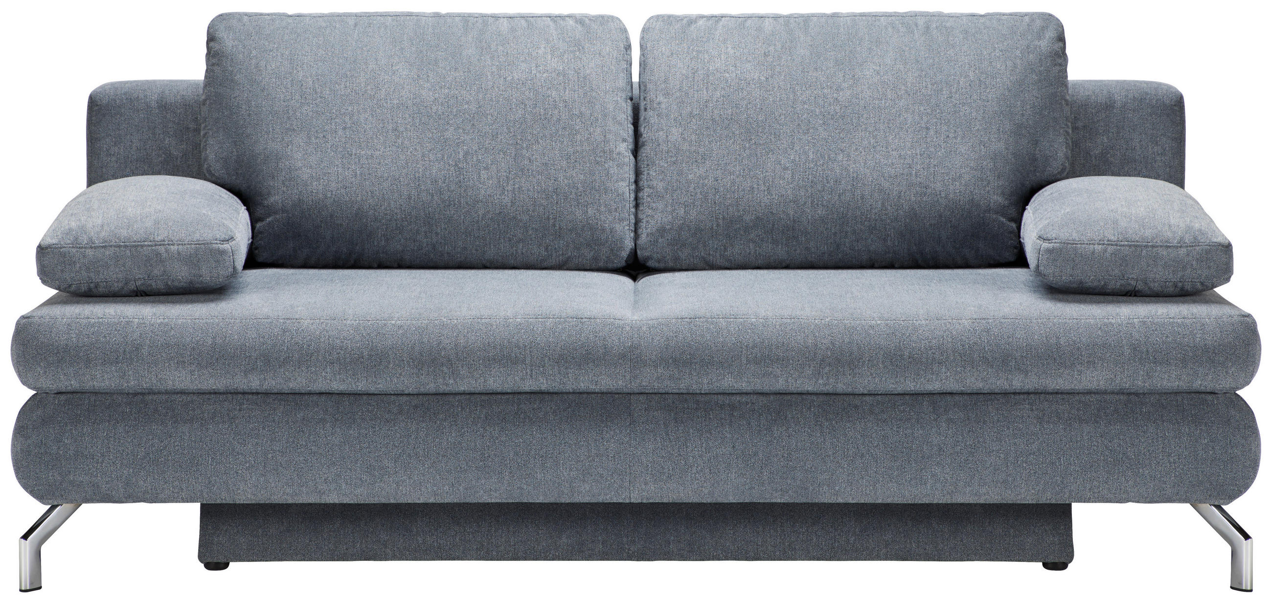 KANAPÉÁGY textil szürke  - króm/szürke, Design, textil/fém (200/91/92cm) - Novel