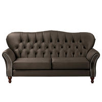 3-SITZER-SOFA Jersey in Velours Dunkelbraun  - Dunkelbraun, Design, Holz/Textil (210/98/95cm) - P & B