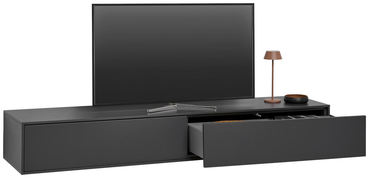 TV-ELEMENT Graphitfarben  179,1/26/40 cm  - Graphitfarben, Design, Holzwerkstoff (179,1/26/40cm) - home24