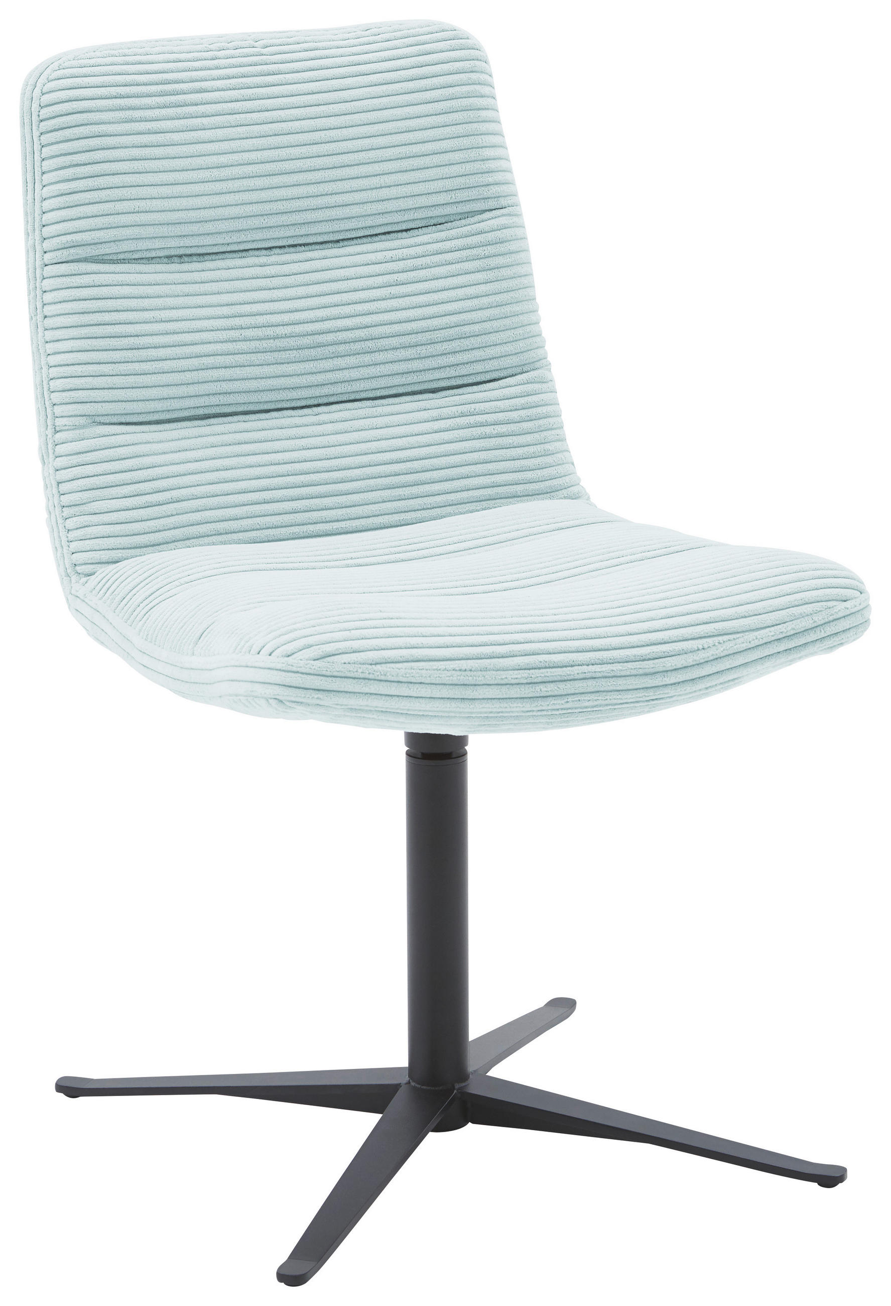 STUHL  in Cord Textil  - Schwarz/Hellblau, Design, Textil/Metall (52/88/66cm) - Dieter Knoll