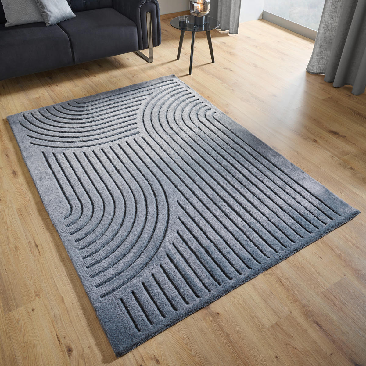 Covor Cu Fir Lung  Siena  - antracit, Design, plastic/textil (130/190cm) - Novel