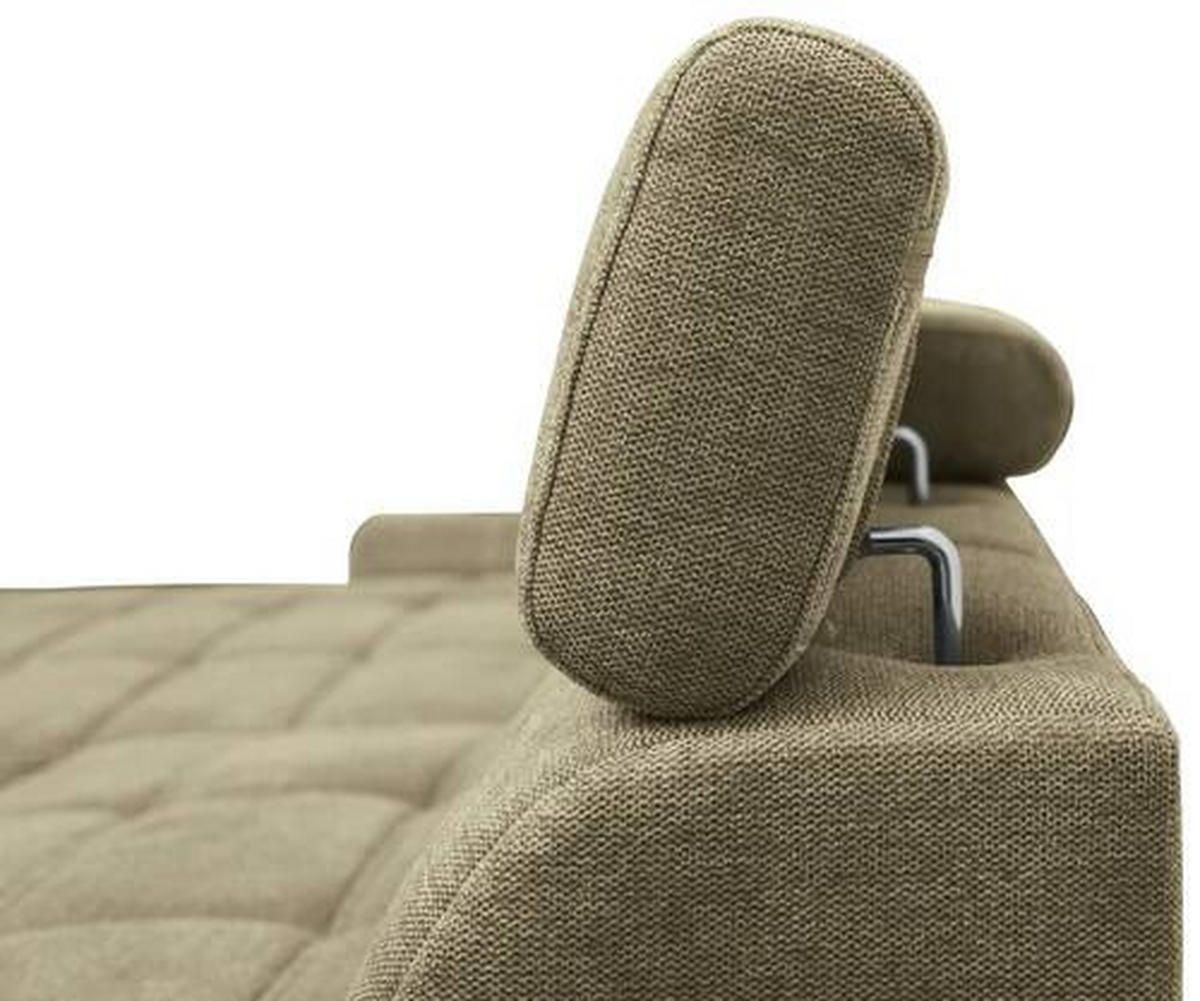 Wohnlandschaft inkl.Funktionen in Webstoff Taupe  173/276 cm  - Taupe/Schwarz, LIFESTYLE, Kunststoff/Textil (173/276cm) - Stylife