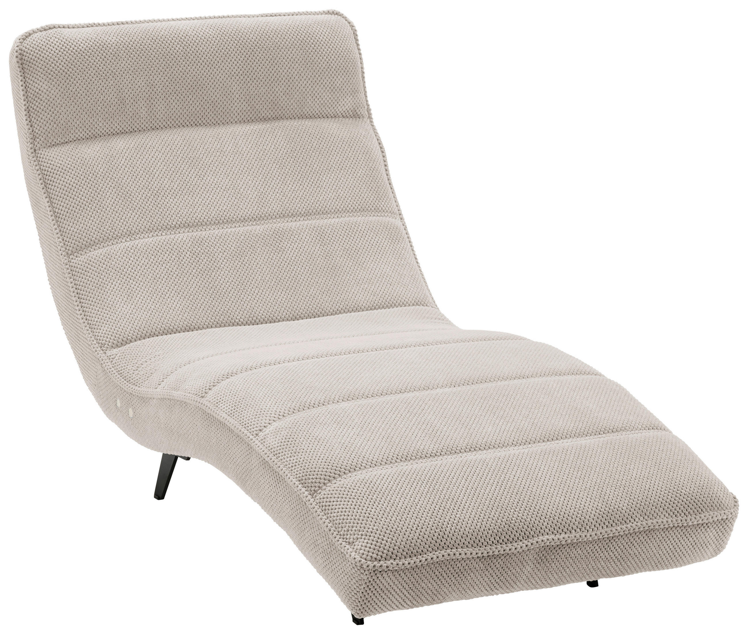 LIGGFÅTÖLJ i vävt tyg cremefärgad  - svart/cremefärgad, Design, metall/textil (75/158-178/58-86cm) - Livetastic