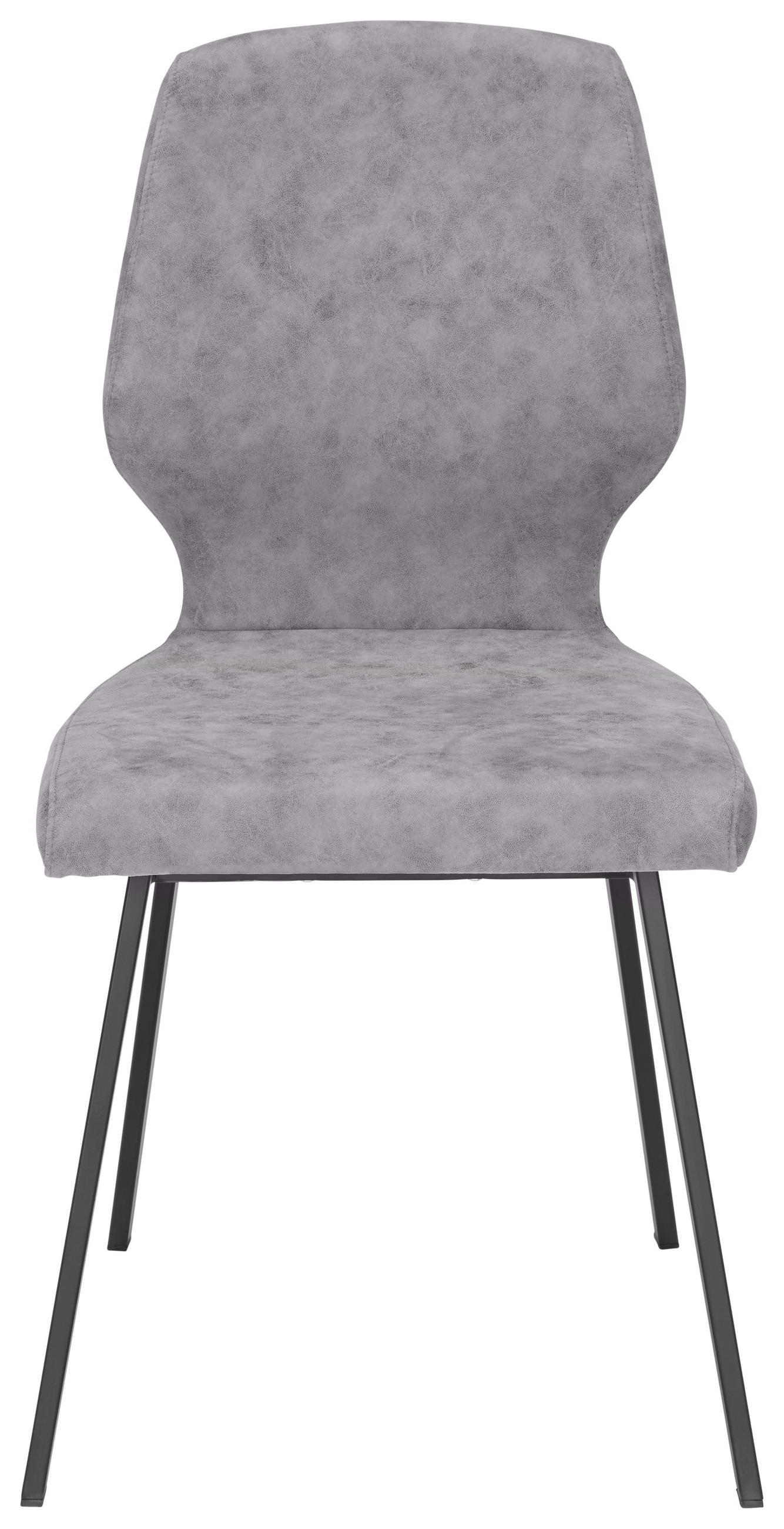 STUHL  in Eisen Mikrofaser Metall, Textil  - Schwarz/Grau, MODERN, Textil/Metall (46/91/61cm) - Venda