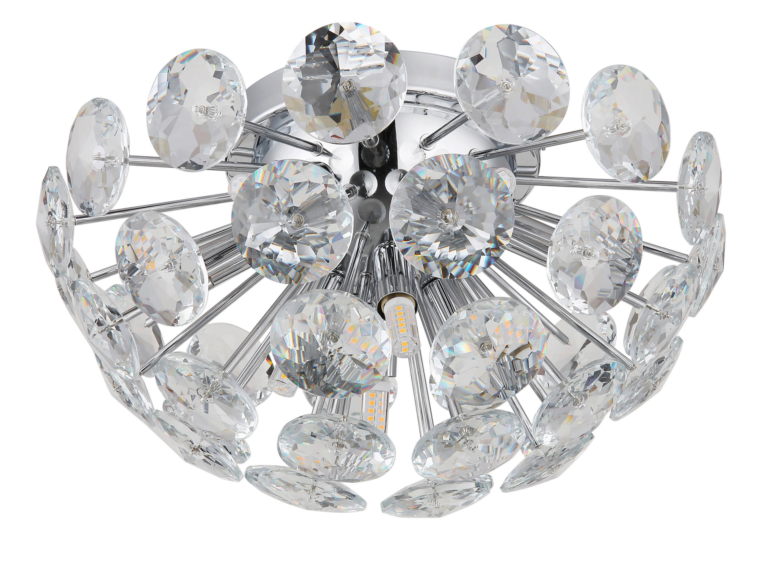 DECKENLEUCHTE  39/22 cm    - Klar/Chromfarben, KONVENTIONELL, Glas/Metall (39/22cm) - Globo