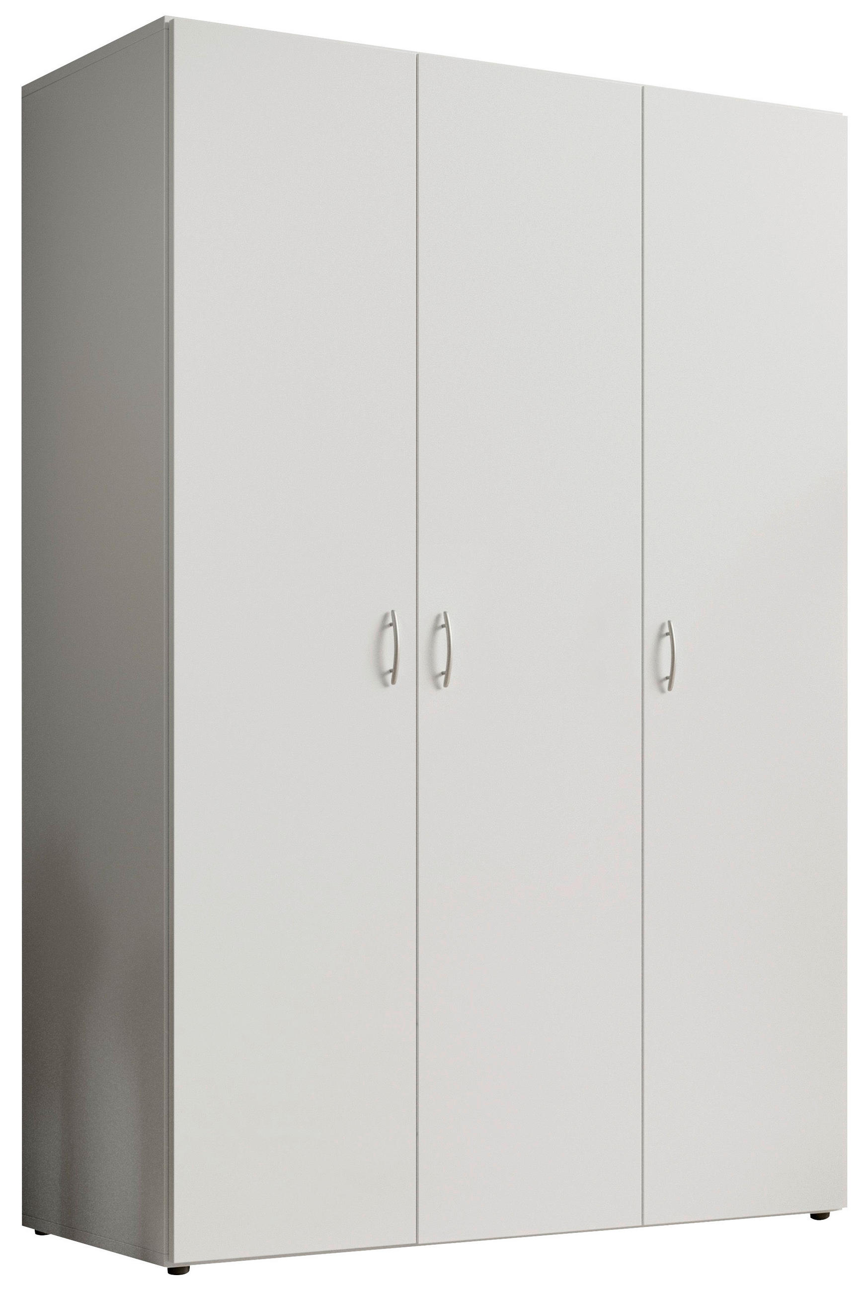 DREHTÜRENSCHRANK 121/176/51 cm 3-türig Weiß  - Alufarben/Weiß, KONVENTIONELL, Holzwerkstoff/Kunststoff (121/176/51cm) - Boxxx