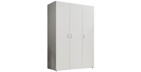 DREHTÜRENSCHRANK in Weiß - Alufarben/Weiß, KONVENTIONELL, Holzwerkstoff/Kunststoff (121/176/51cm) - Carryhome