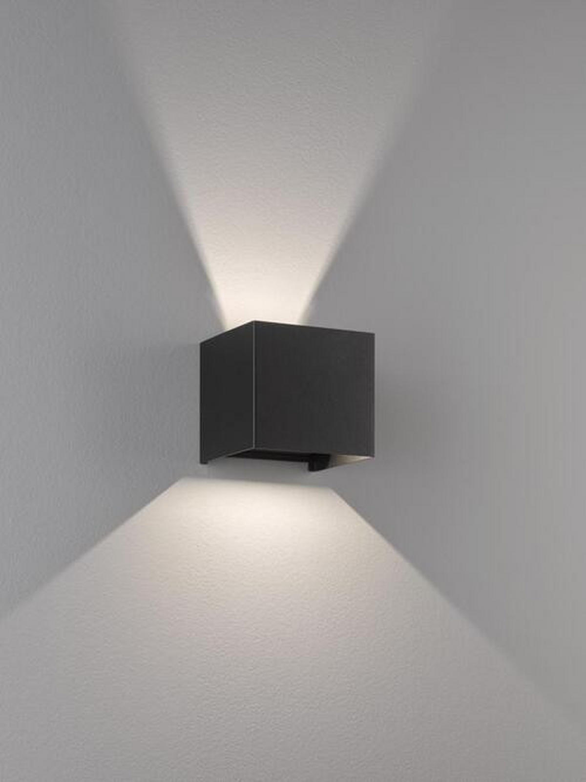 LED VÄGGLAMPA Wall 10/10 cm   - svart, Design, metall (10/10cm) - Fischer & Honsel