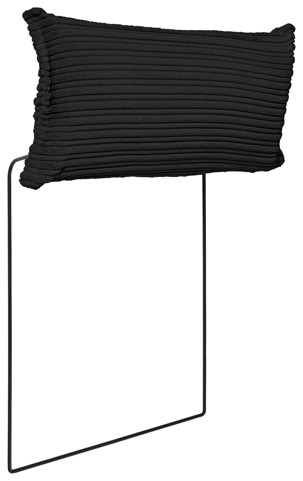 KOPFSTÜTZE in Cord  - Schwarz, KONVENTIONELL, Textil (50/25/15cm) - Carryhome