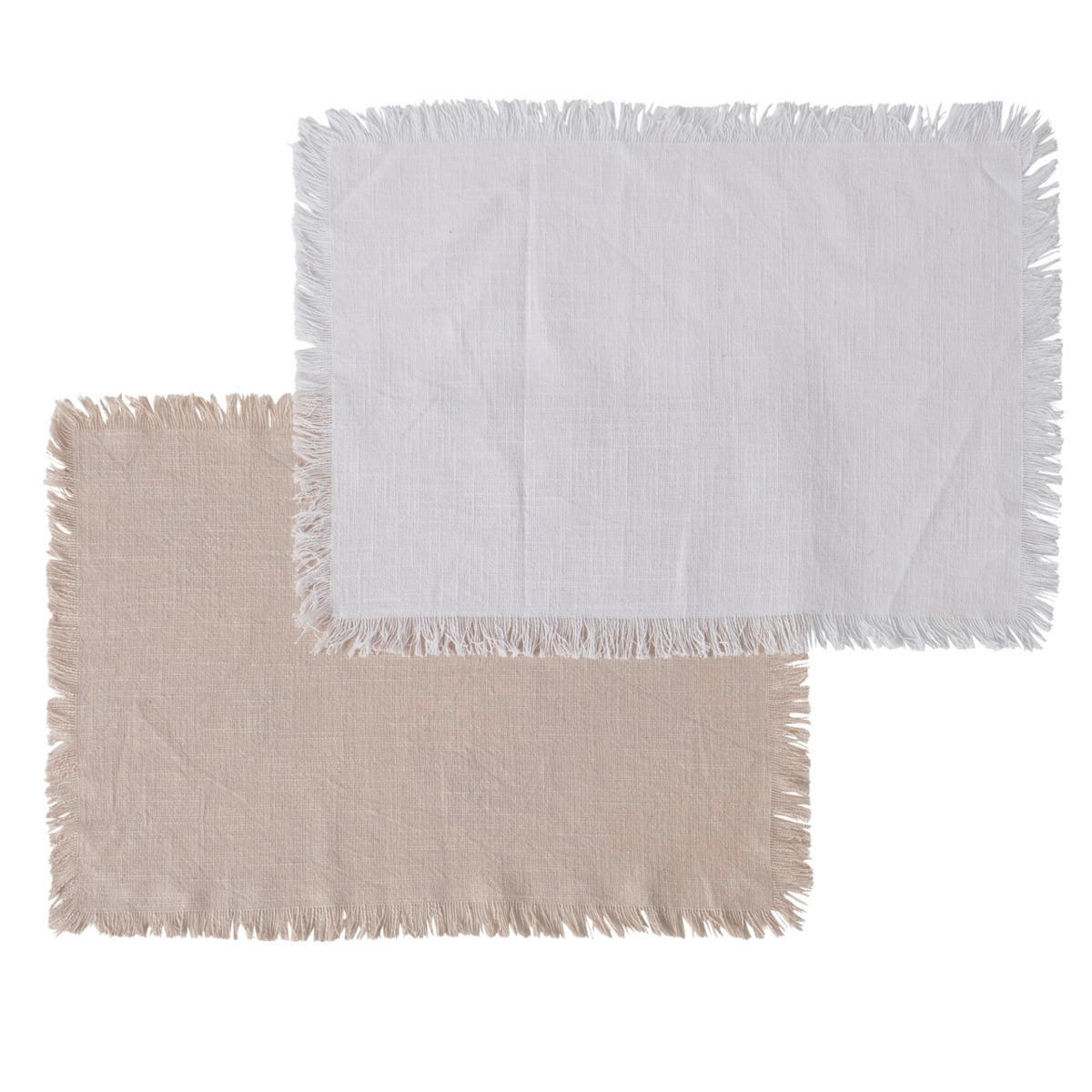 TISCHSET Textil Weiss, Beige  - Weiss/Beige, Basics, Textil (38/0,5/52cm) - Ambia Home