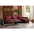 ECKSOFA  in Chenille Bordeaux  340/190 cm  - Bordeaux/Rot, Design, Kunststoff/Textil (340/190cm) - Belluti