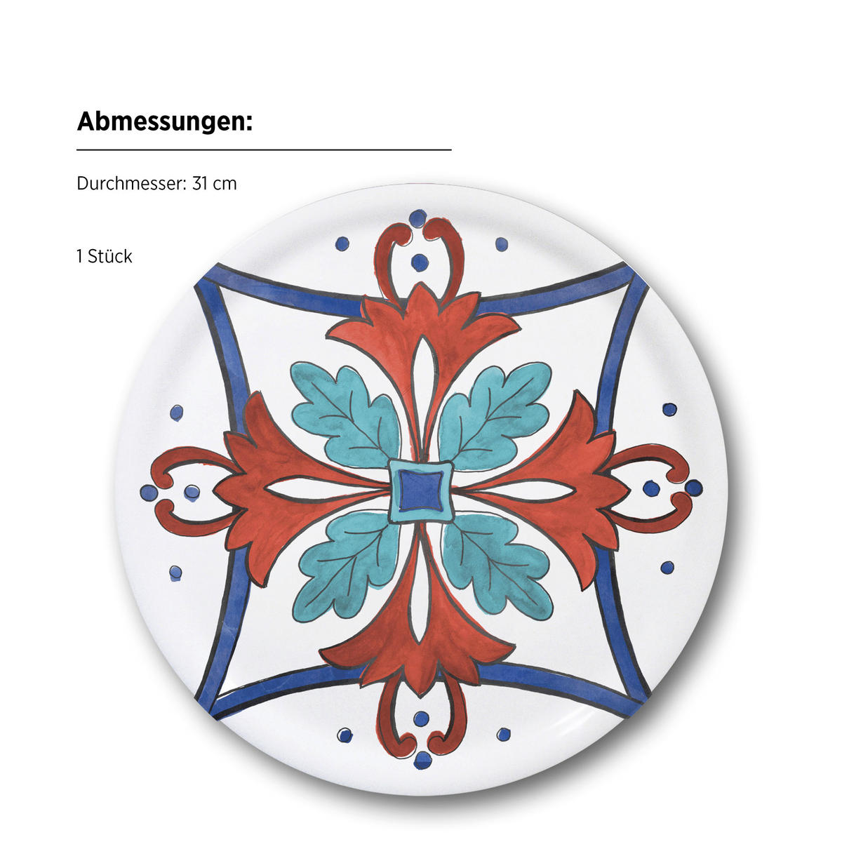 PIZZATELLER Porzellan 4-teilig MARGOT  - Rot/Weiß, Basics, Keramik (31cm) - Mäser