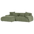 ECKSOFA in Flachgewebe Olivgrün  174/274 cm  - Schwarz/Olivgrün, KONVENTIONELL, Kunststoff/Textil (174/274cm) - Carryhome