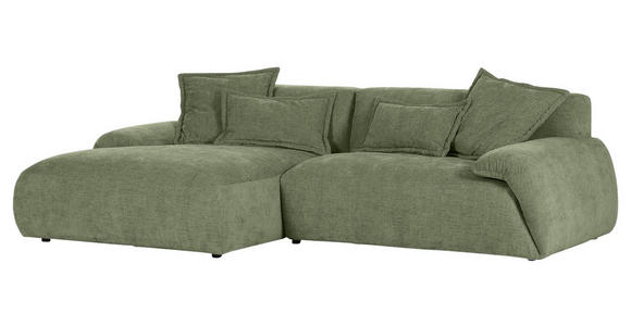 ECKSOFA in Flachgewebe Olivgrün  174/274 cm  - Schwarz/Olivgrün, KONVENTIONELL, Kunststoff/Textil (174/274cm) - Carryhome