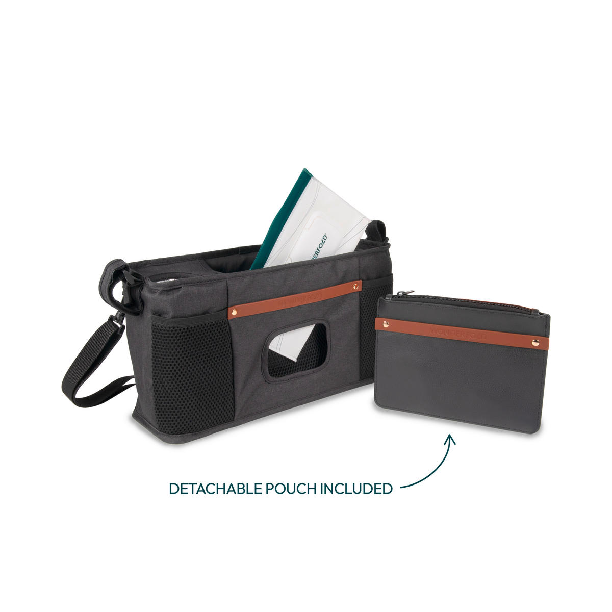 BUGGY-ORGANIZER Parent Console  - Schwarz, Basics, Textil (12.44/38.1/19.3cm) - WONDERFOLD