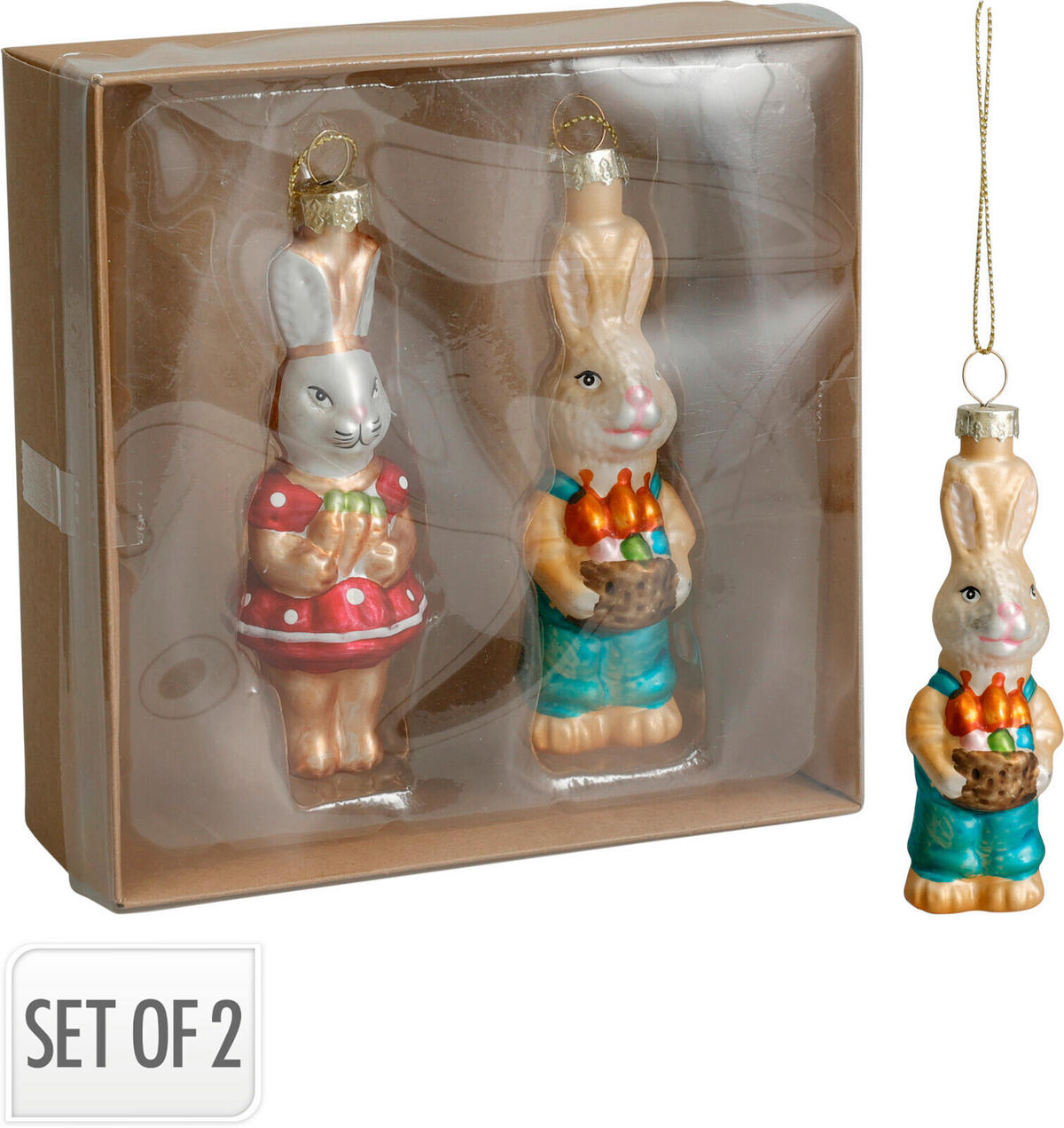 FÜGGŐDÍSZ - többszínű, Basics, üveg (10cm)