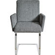 ARMLEHNSTUHL  in Stahl Chenille  - Chromfarben/Blau, Design, Textil/Metall (60/92/60cm) - Dieter Knoll