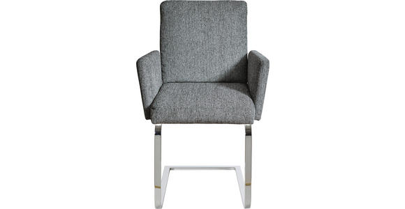 ARMLEHNSTUHL in Stahl Chenille - Chromfarben/Blau, Design, Textil/Metall (60/92/60cm) - Dieter Knoll