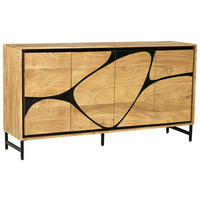 SIDEBOARD  in 160/85/40 cm  - Schwarz/Akaziefarben, Design, Holz/Metall (160/85/40cm) - Ambia Home