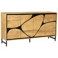 SIDEBOARD  in 160/85/40 cm  - Schwarz/Akaziefarben, Design, Holz/Metall (160/85/40cm) - Ambia Home