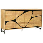 SIDEBOARD  in 160/85/40 cm  - Schwarz/Akaziefarben, Design, Holz/Metall (160/85/40cm) - Ambia Home