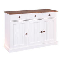 KOMMODE WESTERLAND  in 130/86/45 cm  - Weiß/Braun, LIFESTYLE, Holz (130/86/45cm) - MID.YOU