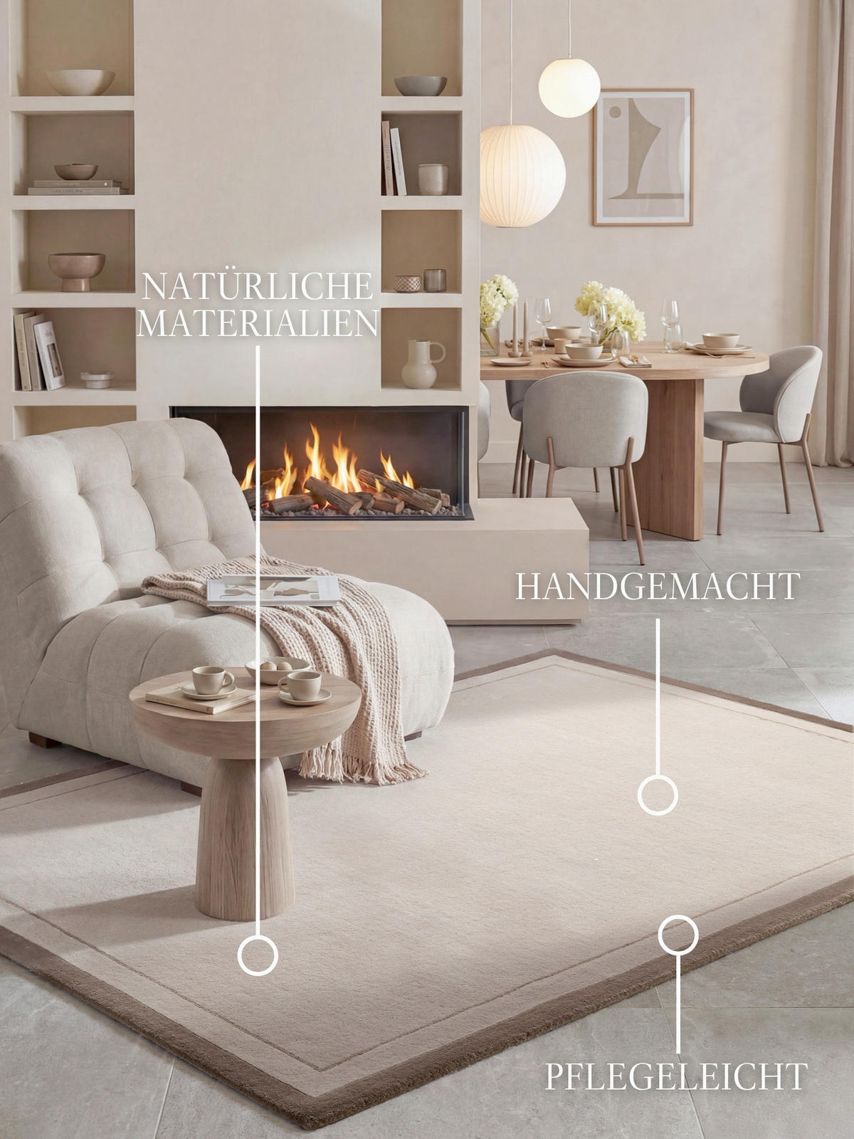 WOLLTEPPICH Wohnzimmer 120/170 cm Kollektion 1888 Niko Braun, Creme rechteckig  - Creme/Braun, Basics, Textil (120/170cm) - Villeroy & Boch