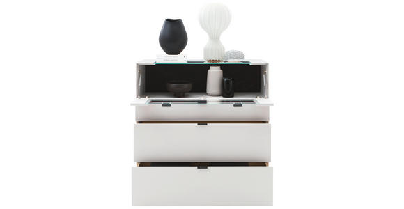 HIGHBOARD Weiß 121,9/121,5/45,2 cm - Schwarz/Weiß, Design, Glas/Keramik (121,9/121,5/45,2cm) - Dieter Knoll