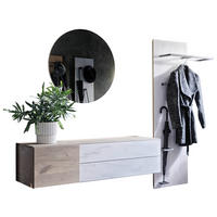 GARDEROBE 3-teilig  in 220/194/42,6 cm  - Wildeiche/Weiß, Natur, Glas/Holz (220/194/42,6cm) - Voglauer