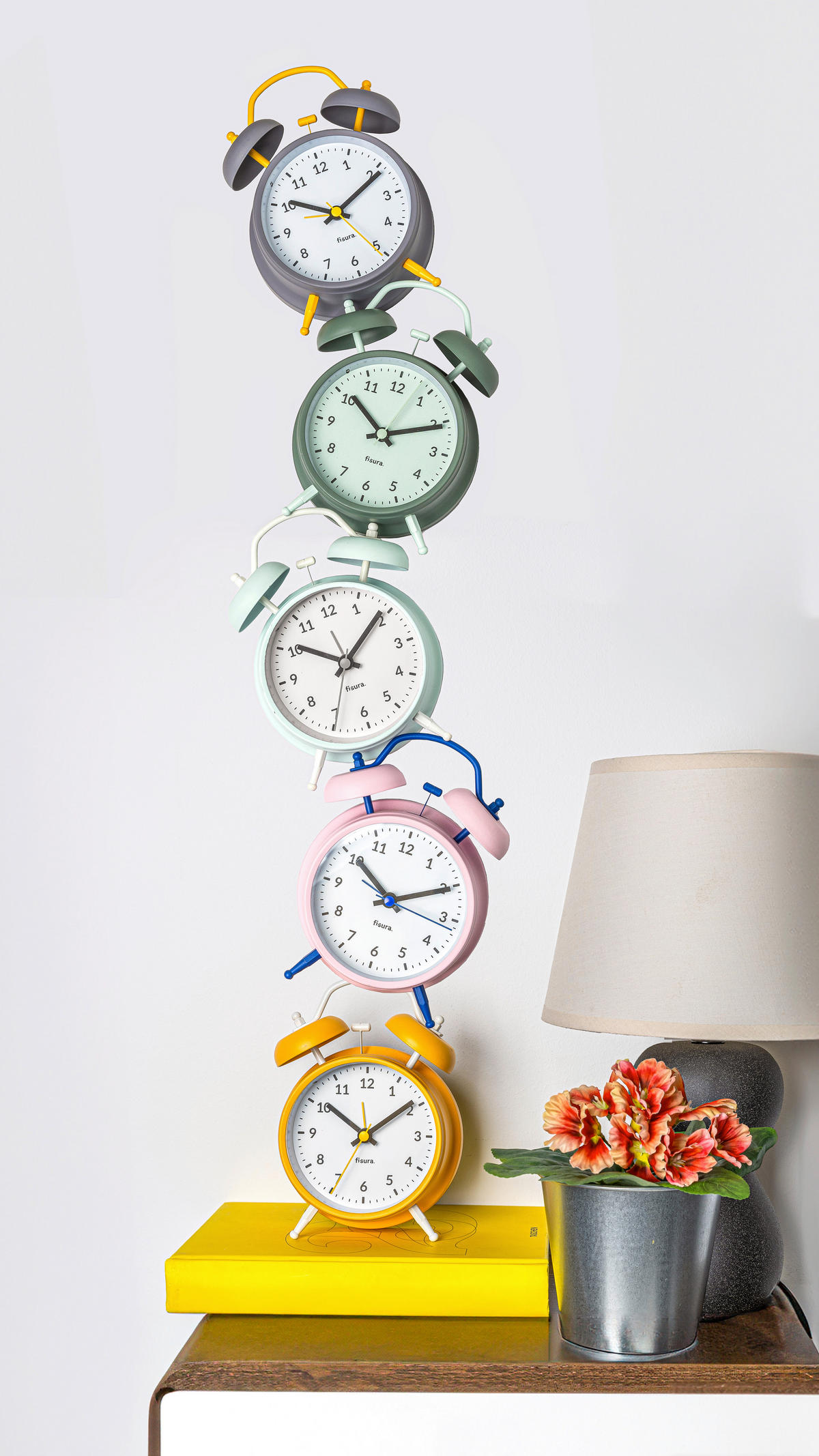 UHR Gelb, Grau, Schwarz, Weiß  - Gelb/Schwarz, Design, Metall (12/7/16cm)
