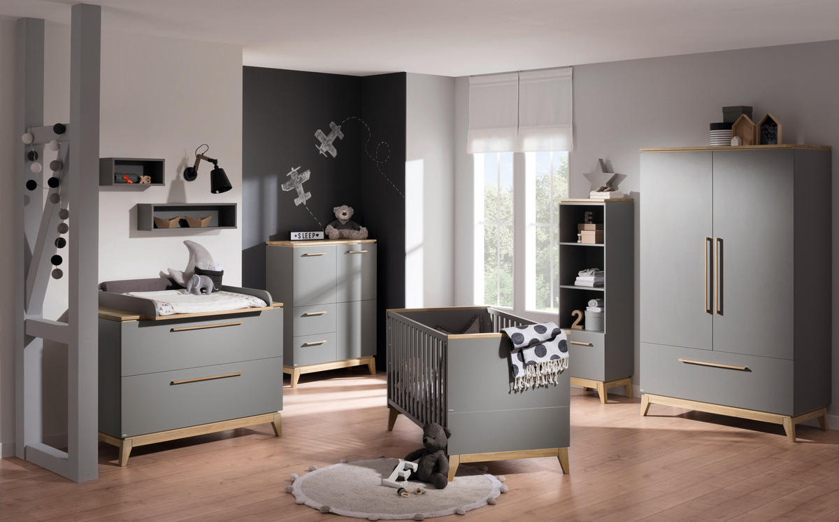 SIDEBOARD 123,3/92,1/57,2 cm  in Grau, Eichefarben  - Eichefarben/Grau, Design, Holz/Holzwerkstoff (123,3/92,1/57,2cm) - Paidi