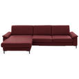 ECKSOFA  in Echtleder Rot  176/334 cm  - Rot/Schwarz, Design, Leder/Metall (176/334cm) - Dieter Knoll