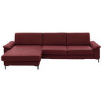 ECKSOFA  in Echtleder Rot  176/334 cm  - Rot/Schwarz, Design, Leder/Metall (176/334cm) - Dieter Knoll