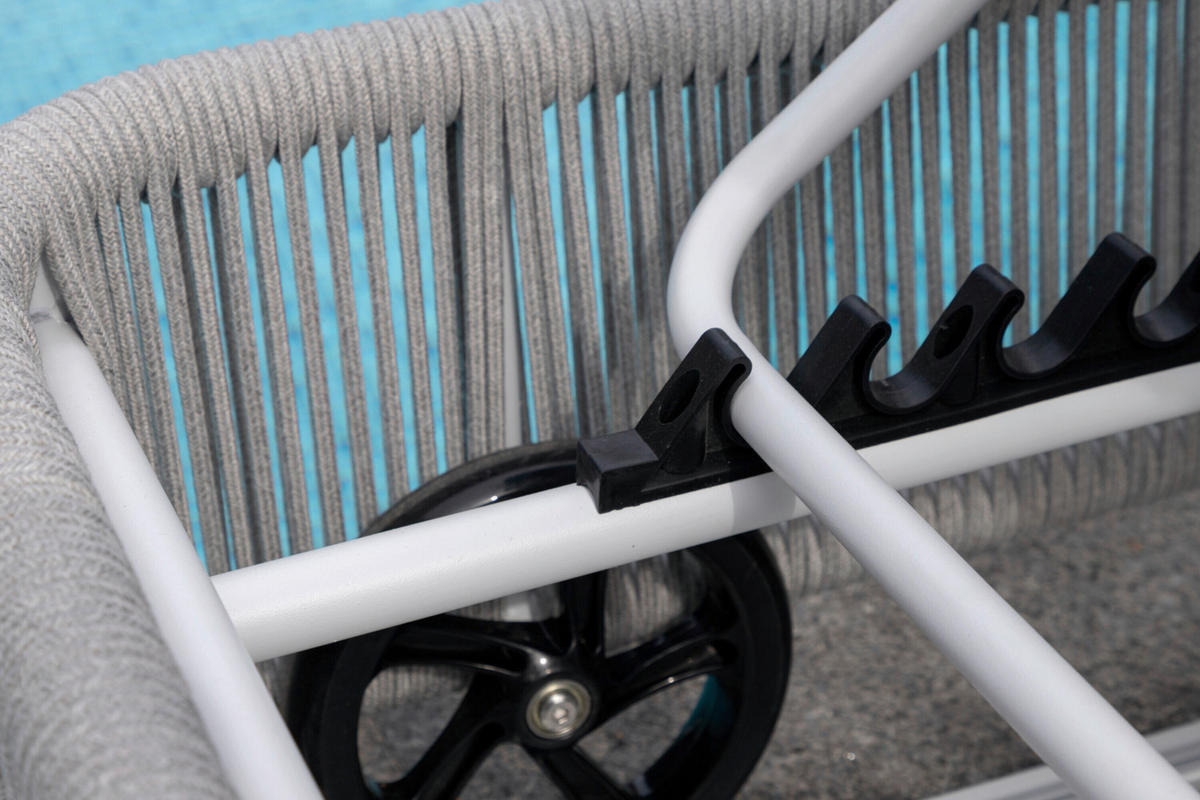 SONNENLIEGE 75/32/205 cm  - Weiß/Grau, MODERN, Textil/Metall (75/32/205cm) - Gardenson