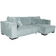 ECKSOFA Grau Cord  - Braun/Grau, KONVENTIONELL, Holz/Textil (230/190cm) - Carryhome