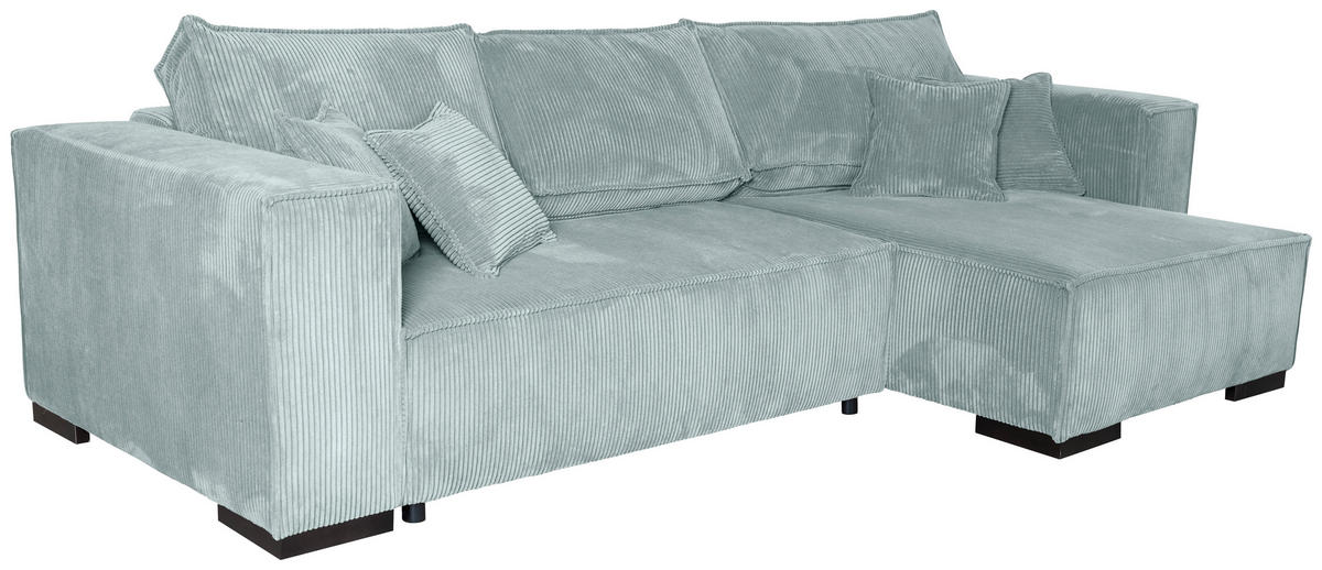 ECKSOFA Grau Cord  - Braun/Grau, KONVENTIONELL, Holz/Textil (230/190cm) - Carryhome