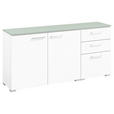 SIDEBOARD  in 150/72,8/41,9 cm  - Edelstahlfarben/Salbeigrün, Design, Holzwerkstoff/Metall (150/72,8/41,9cm) - Cantus