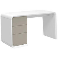 SCHREIBTISCH  in Weiss, Taupe  - Taupe/Weiss, Lifestyle, Holzwerkstoff (140/76/55cm) - MID.YOU
