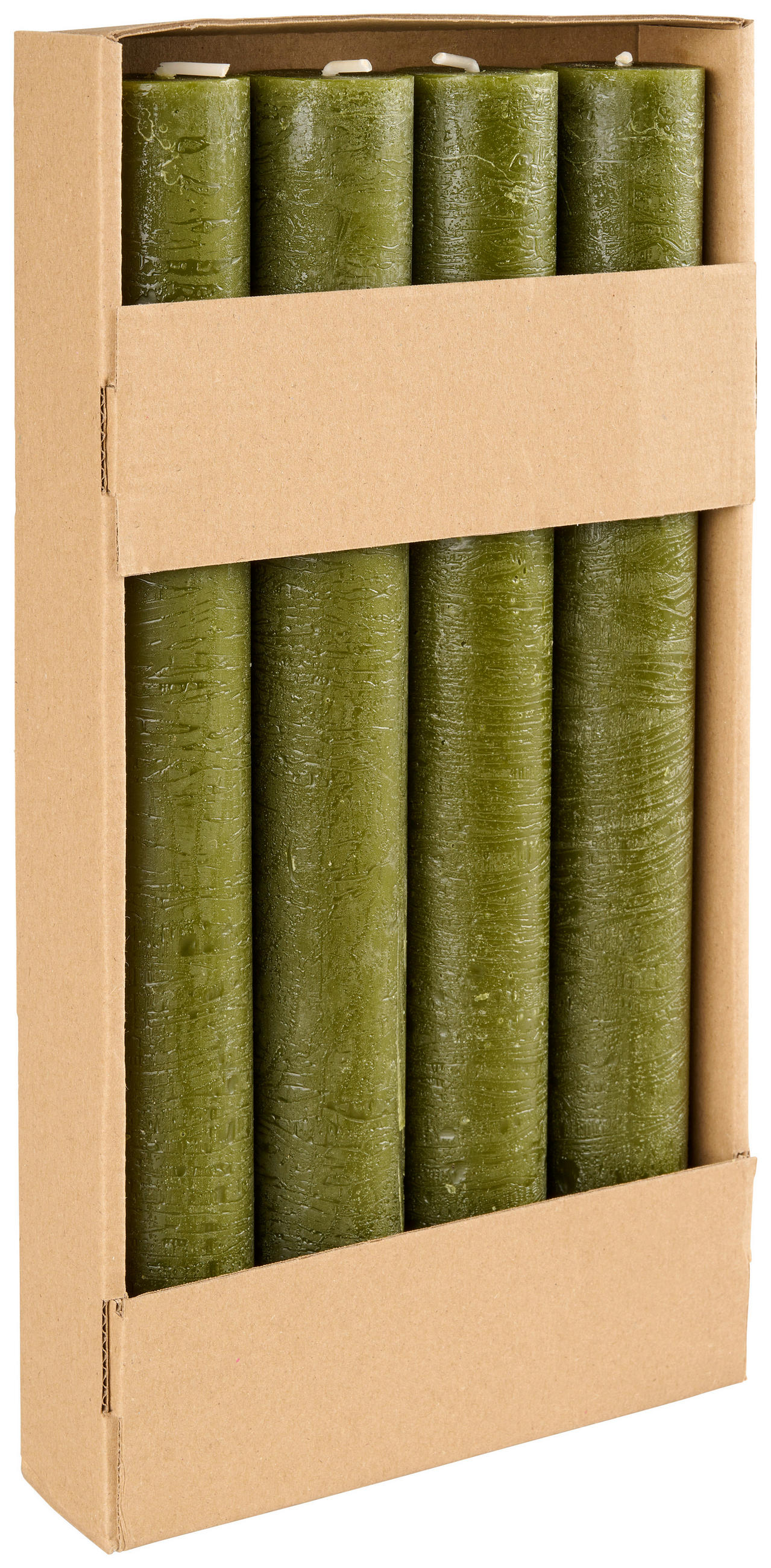 STUMPENKERZE 3,5/28 cm  - Dunkelgrün, Trend, Naturmaterialien (3,5/28cm) - Ambia Home