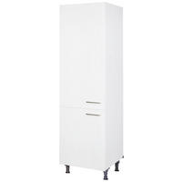 GESCHIRRSCHRANK 60/216,6/58 cm  Weiss  - Weiss/Edelstahlfarben, Modern, Holzwerkstoff/Metall (60/216,6/58cm) - Nobilia