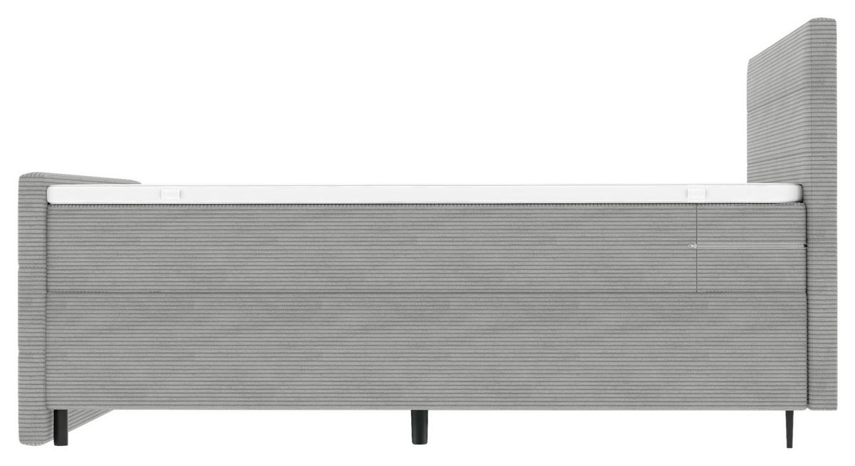 BOXSPRINGBETT 180/200 cm  in Hellgrau  - Hellgrau/Schwarz, Konventionell, Textil/Metall (180/200cm) - Carryhome