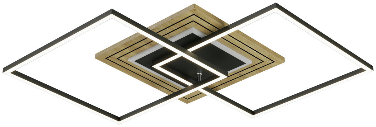 LED-DECKENLEUCHTE    61/61/8 cm  - Natur, Holz/Metall (61/61/8cm) - Waldwelt
