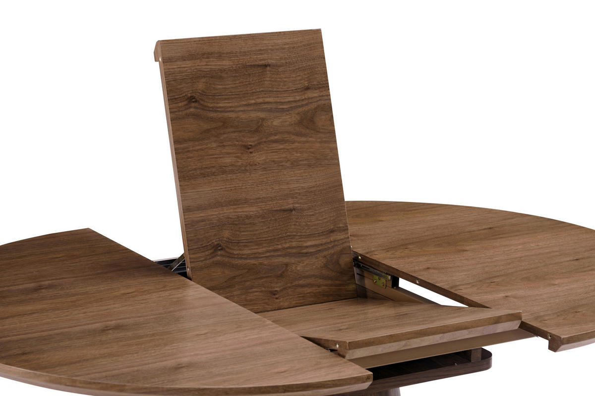 ESSTISCH 120-160/120/76 cm Echtholz, Nachbildung  Holz, Holzwerkstoff ausziehbar oval Walnussfarben  - Walnussfarben, MODERN, Holz/Holzwerkstoff (120-160/120/76cm) - P & B