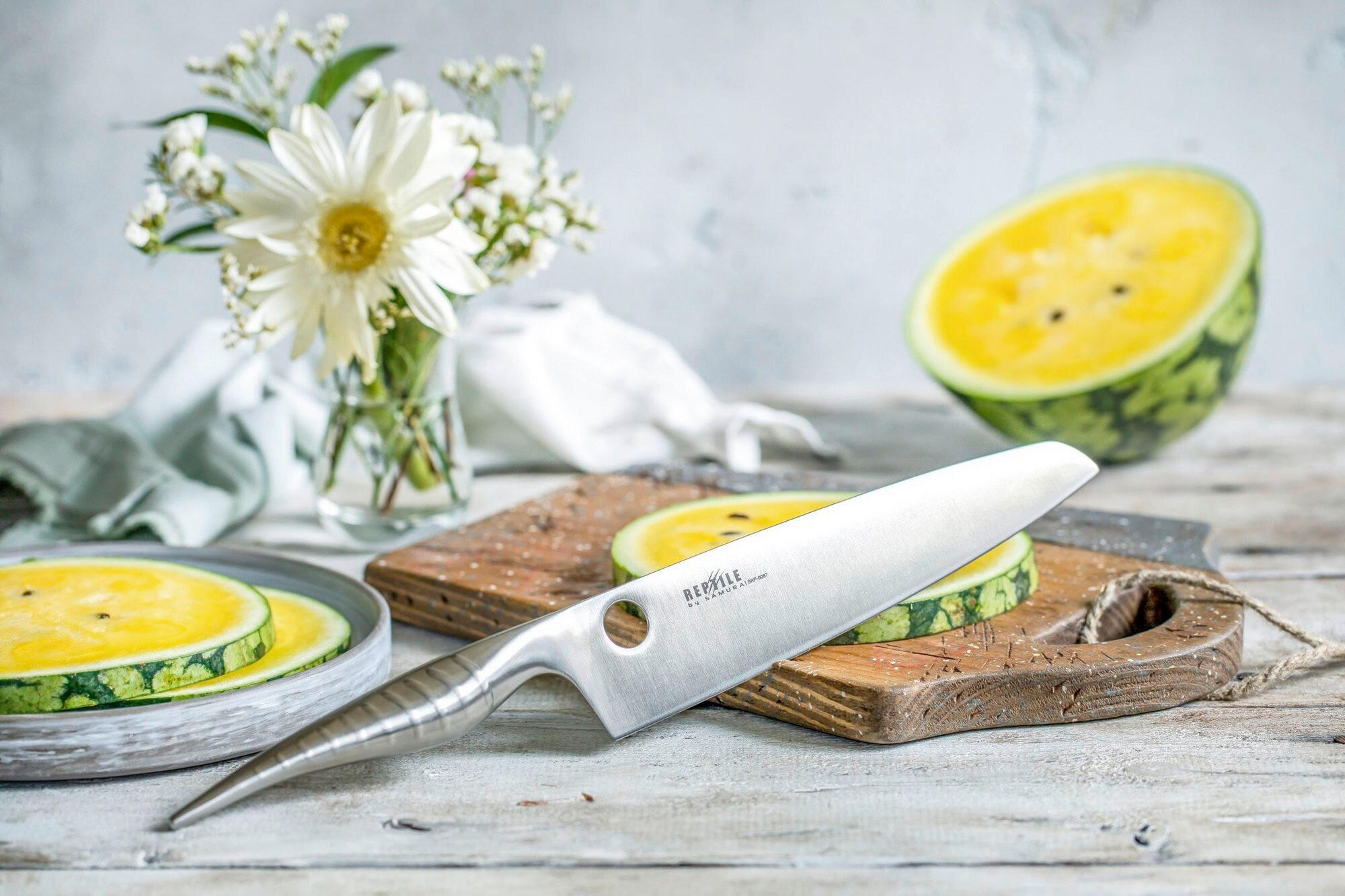 NOŽ ZA ŠEFA KUHINJE  Reptile 34,3/4,5/2 cm           nerjaveče jeklo - srebrne barve, Basics, kovina (34,3/4,5/2cm) - Samura