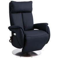 RELAXSESSEL in Leder Dunkelblau  - Edelstahlfarben/Dunkelblau, Konventionell, Leder/Metall (78/110/81cm) - Cantus