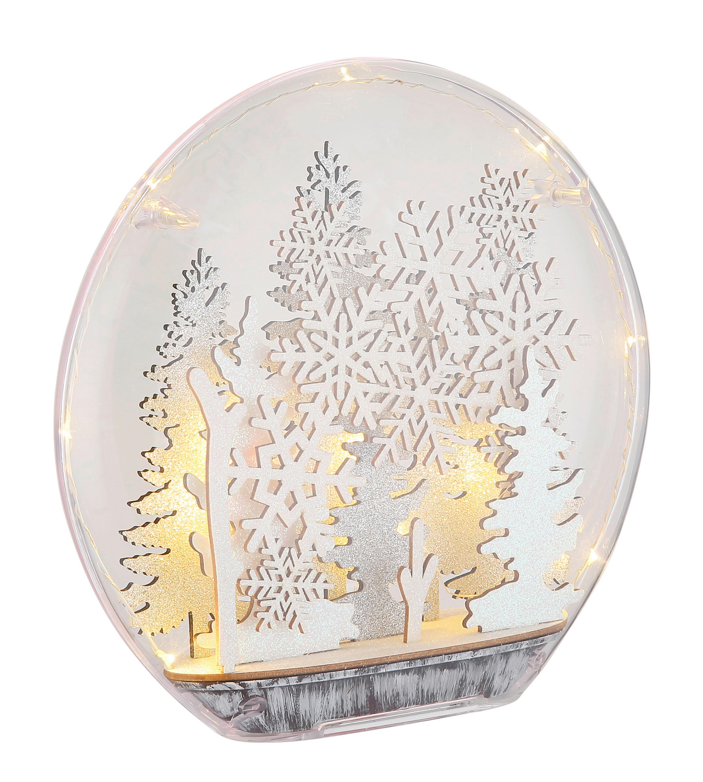 LED SVJETILJKA STOLNA WINTERIA  - bijela/prozirno, Basics, drvo/plastika (26/7/24,5cm)