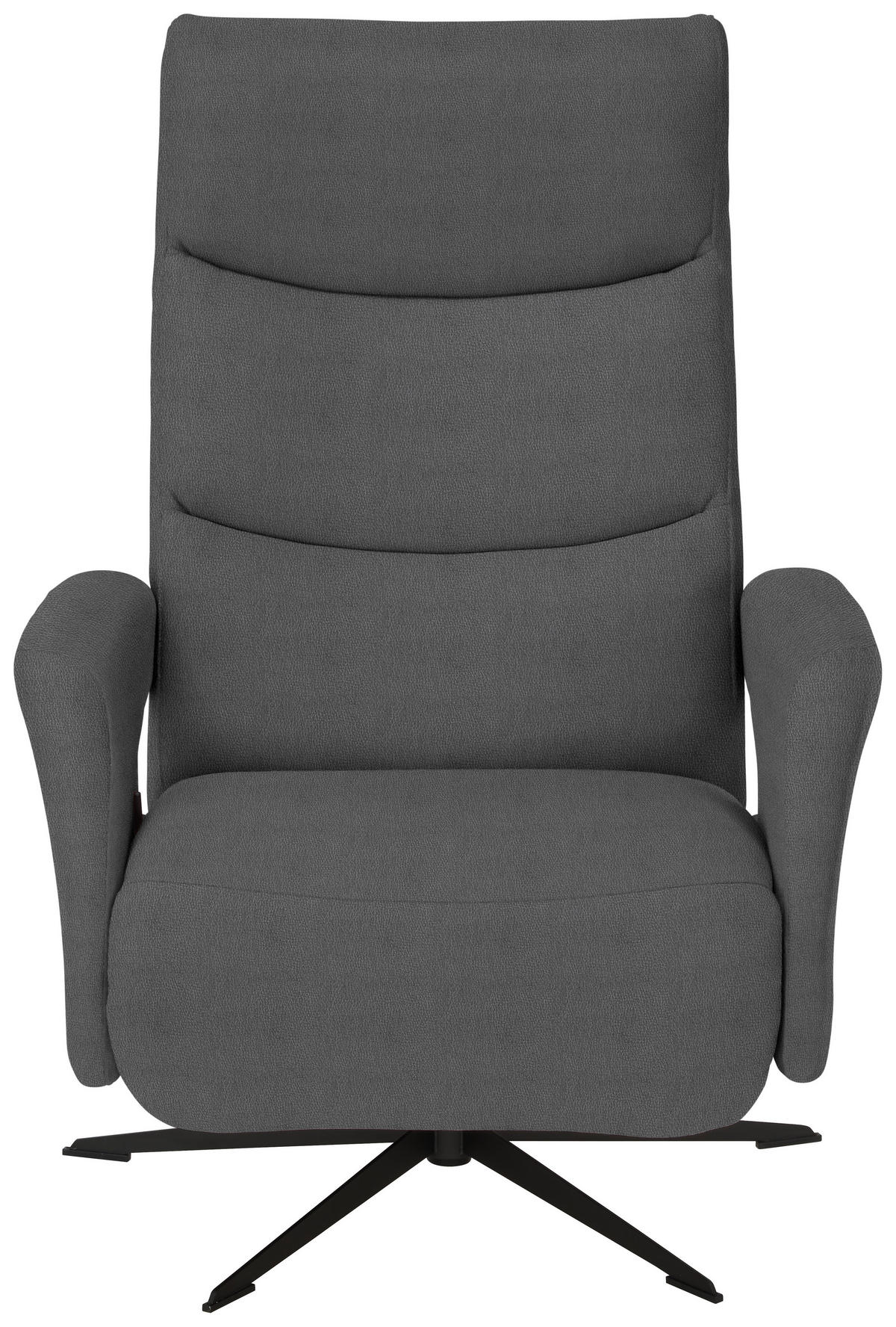 RELAXSESSEL Mikrofaser Relaxfunktion    - Schwarz/Grau, Design, Textil/Metall (75/106/89cm) - Welnova