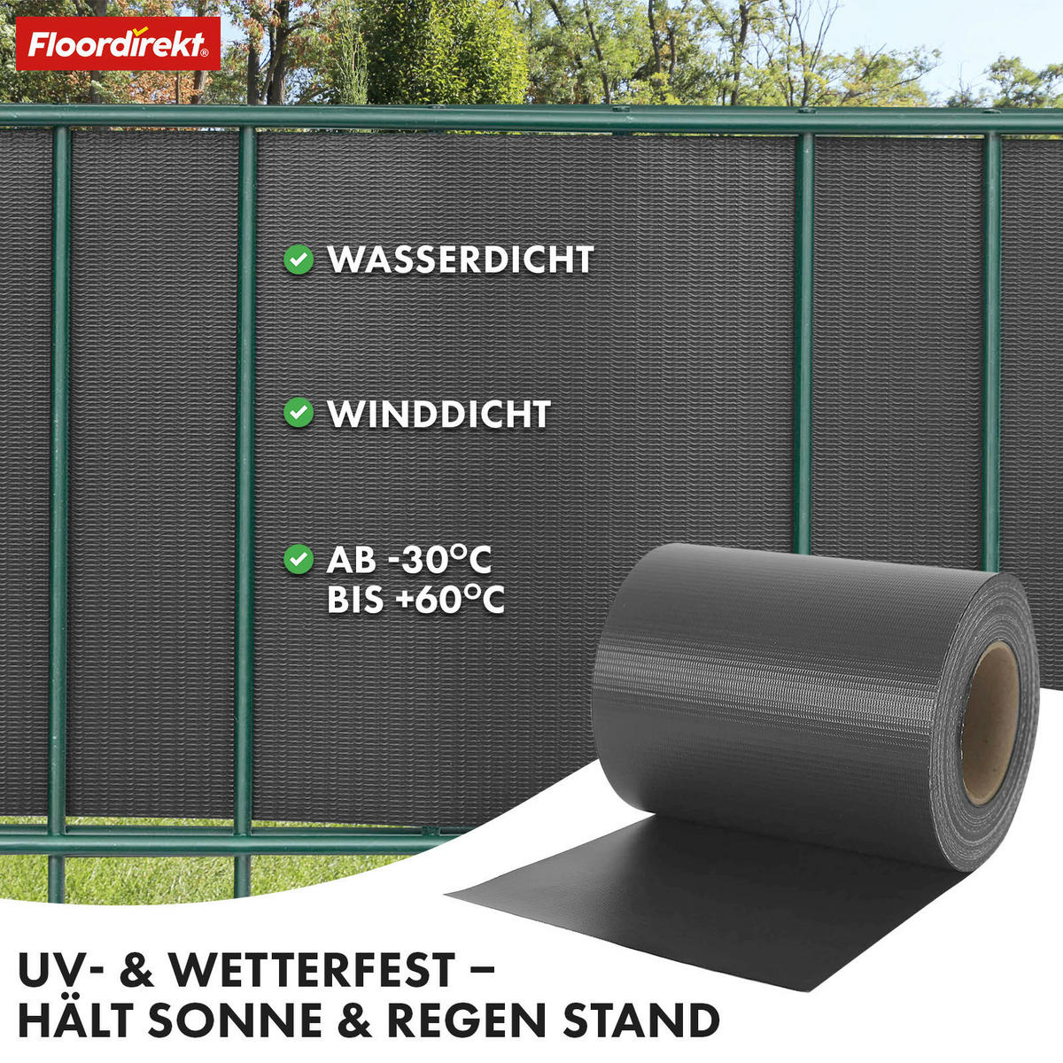 SICHTSCHUTZ - Anthrazit, Basics, Kunststoff (19/3500cm) - Floordirekt