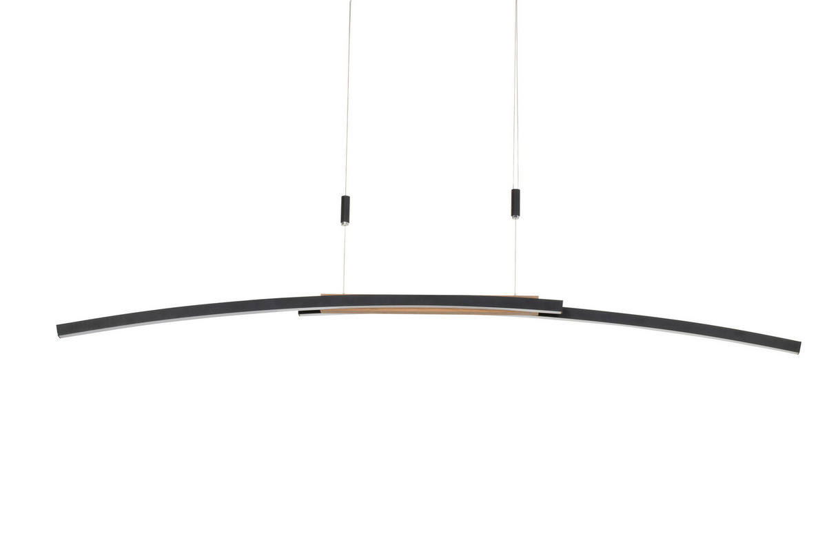 LED-HÄNGELEUCHTE 130/6,5/155 cm  - Schwarz, Basics, Holz/Metall (130/6,5/155cm) - Dieter Knoll