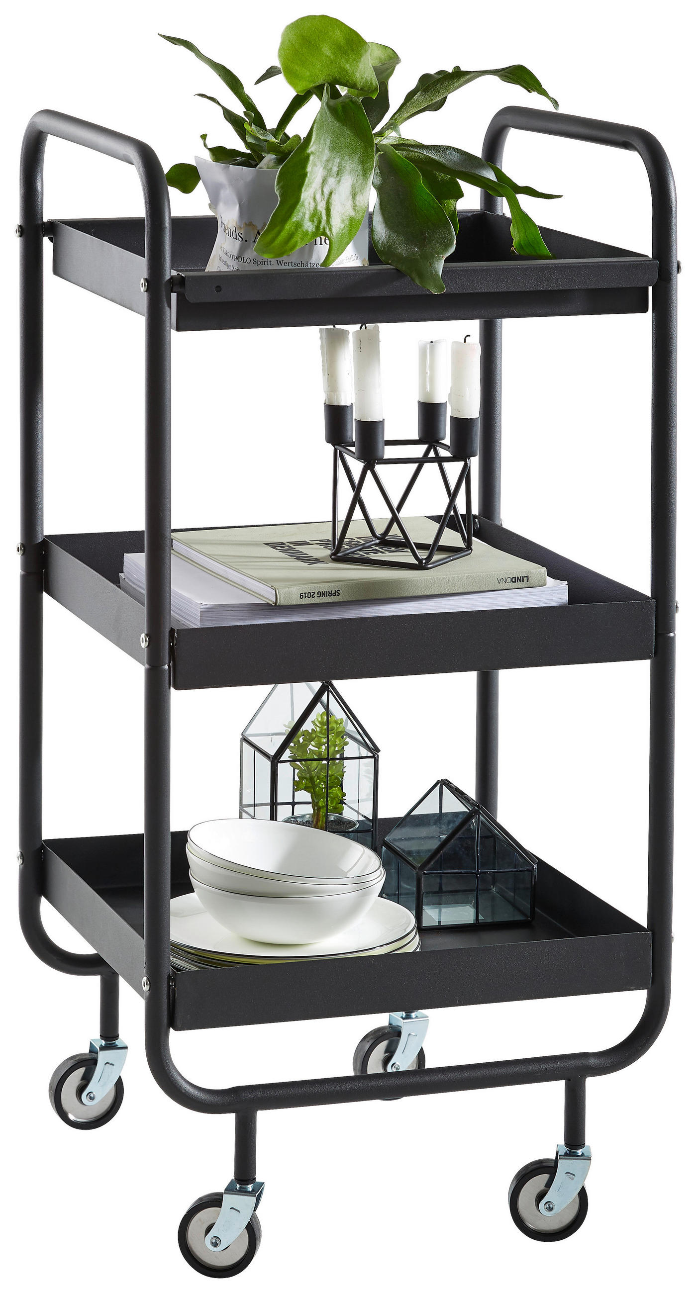 ALLZWECKWAGEN in Schwarz  - Schwarz, Design, Kunststoff/Metall (42/85/38cm) - Xora